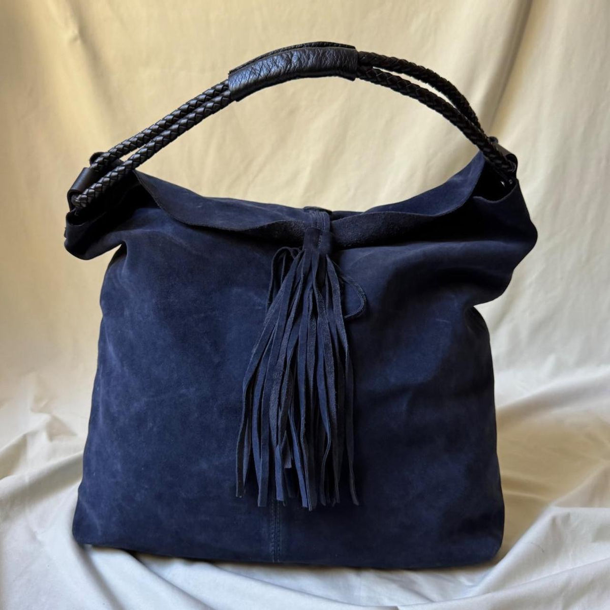 Oversized Italian Blue Slouchy Shoulder Bag