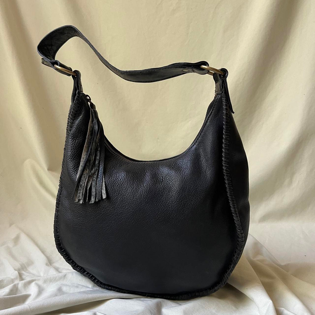 Vintage Leather Moon Hobo Bag