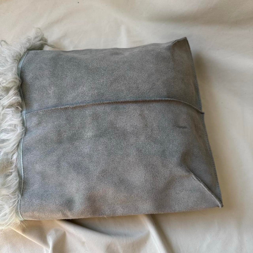 Vintage Suede & Mongolian Fur Tote Bag