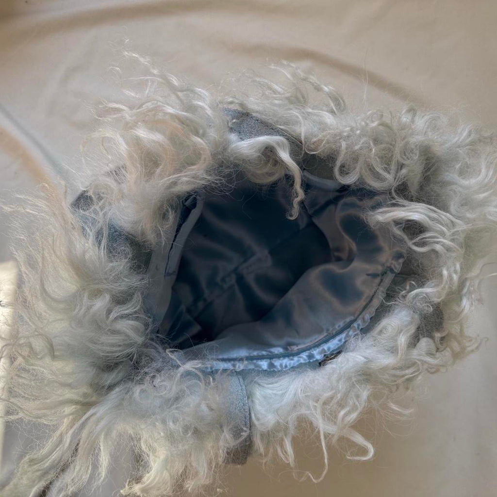 Vintage Suede & Mongolian Fur Tote Bag