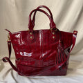 Vintage Red Patent Heart Tote Bag