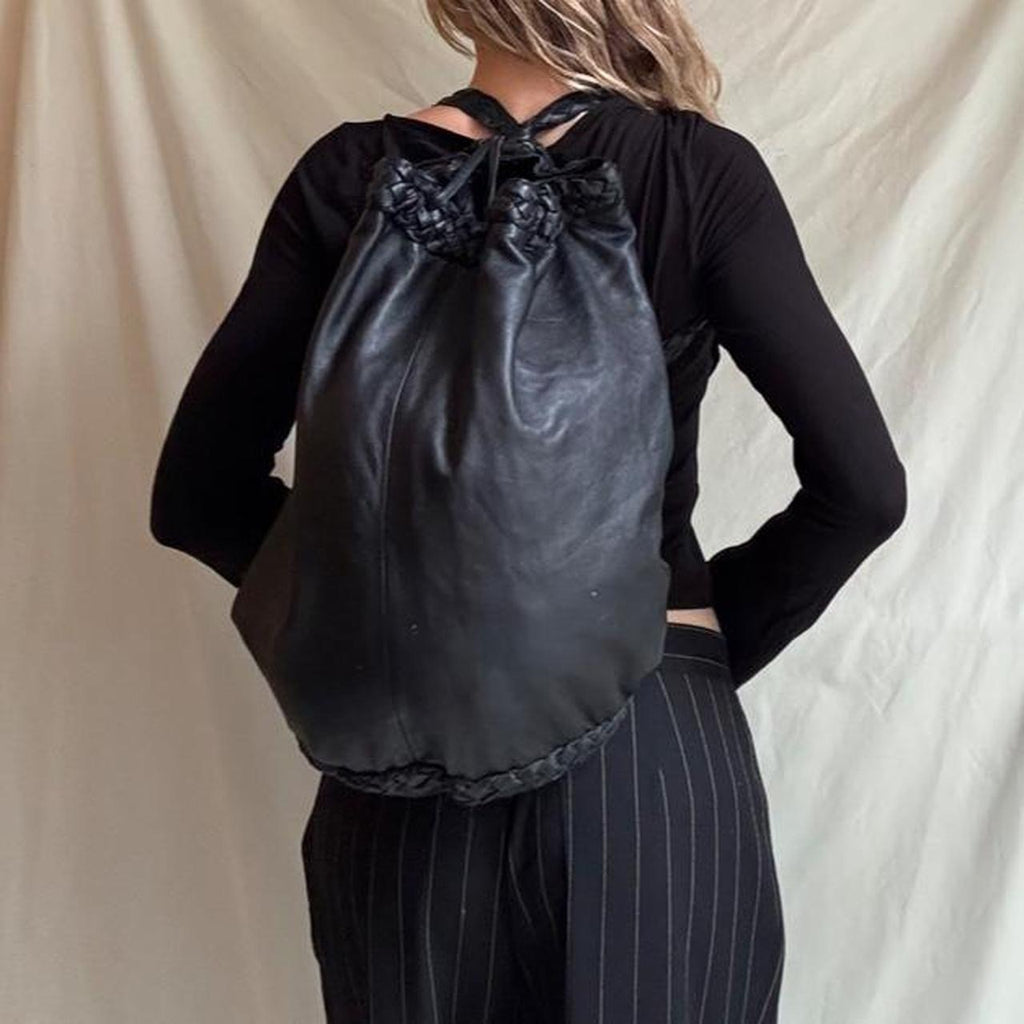 Vintage 90s Large Leather Duffle Bag