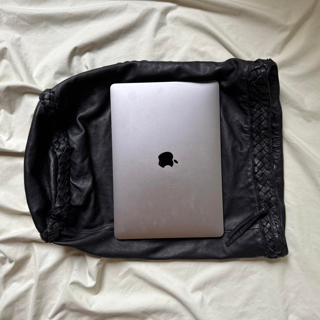 Vintage 90s Large Leather Duffle Bag