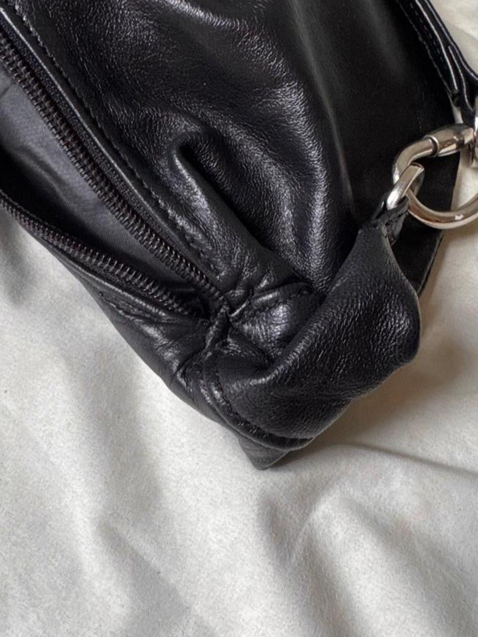 Y2K mini leather bag with carabiners