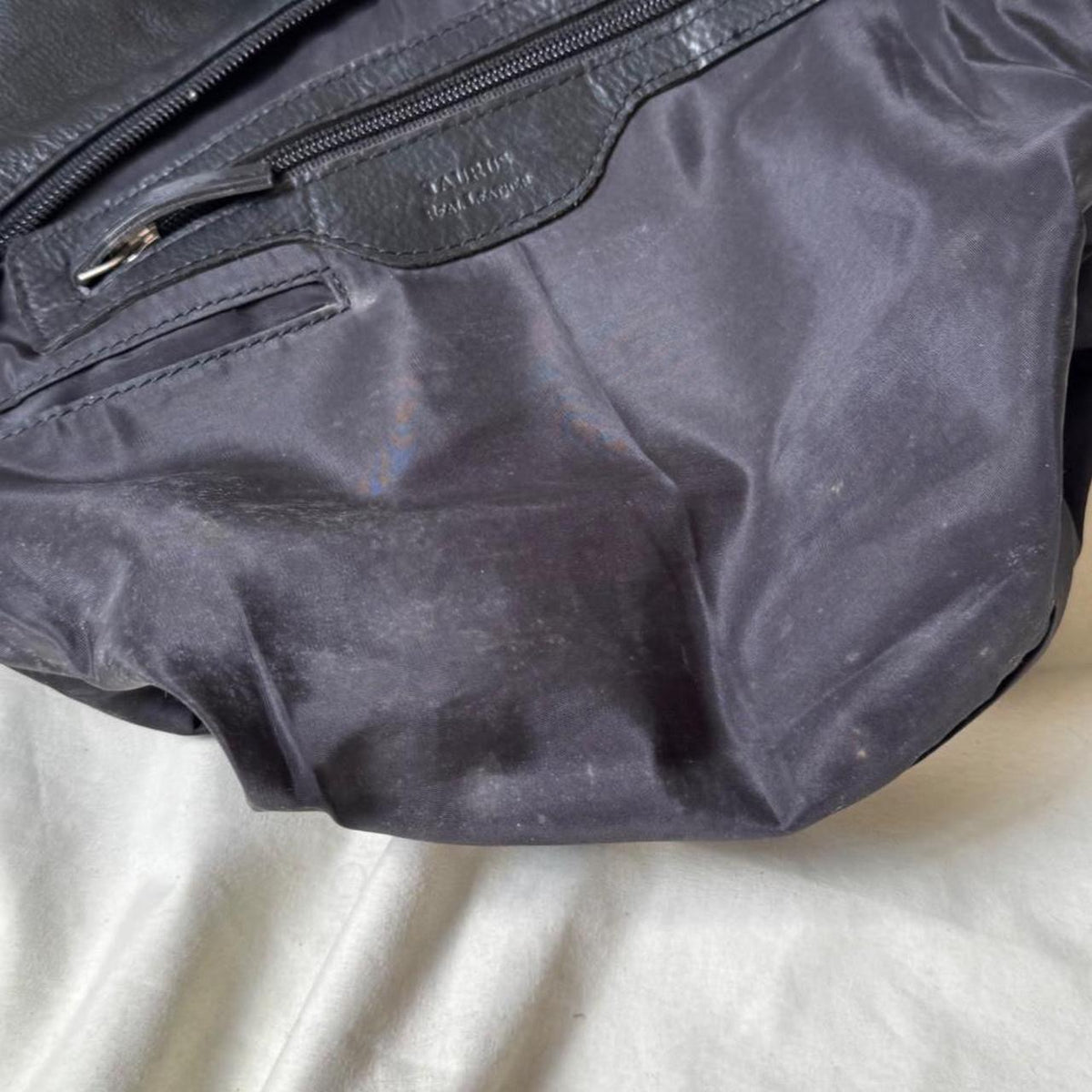 Vintage Structured Black Leather Hobo Bag Medium Sized