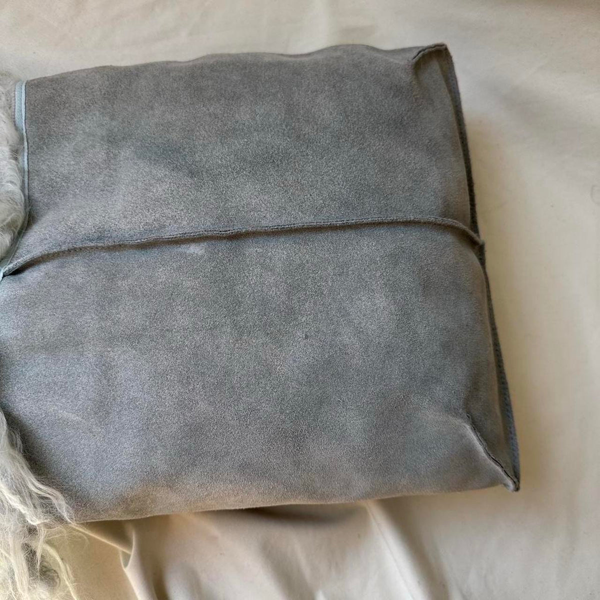 Vintage Suede & Mongolian Fur Tote Bag