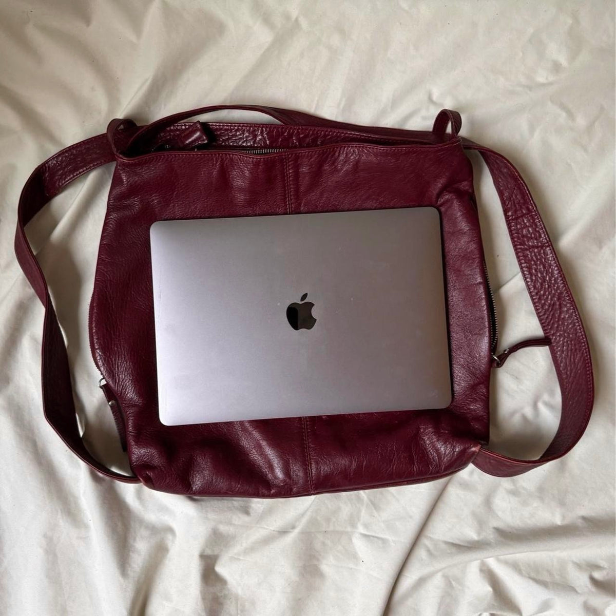 Vintage Red Leather Multi Way Bag
