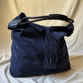 Oversized Italian Blue Slouchy Shoulder Bag
