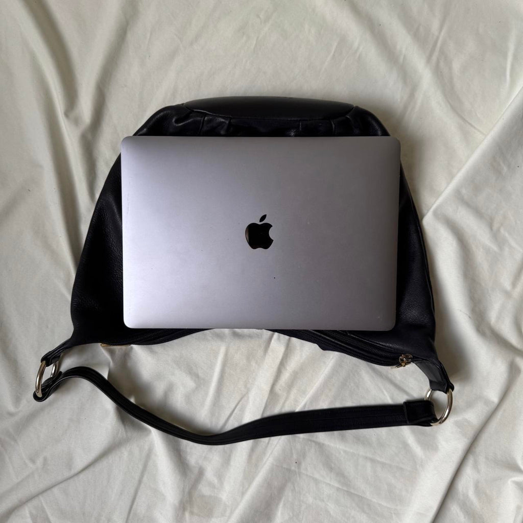 Y2K Leather crescent moon shaped shoulder bag