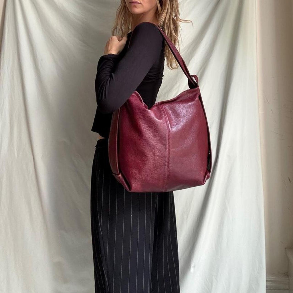 Vintage Red Leather Multi Way Bag