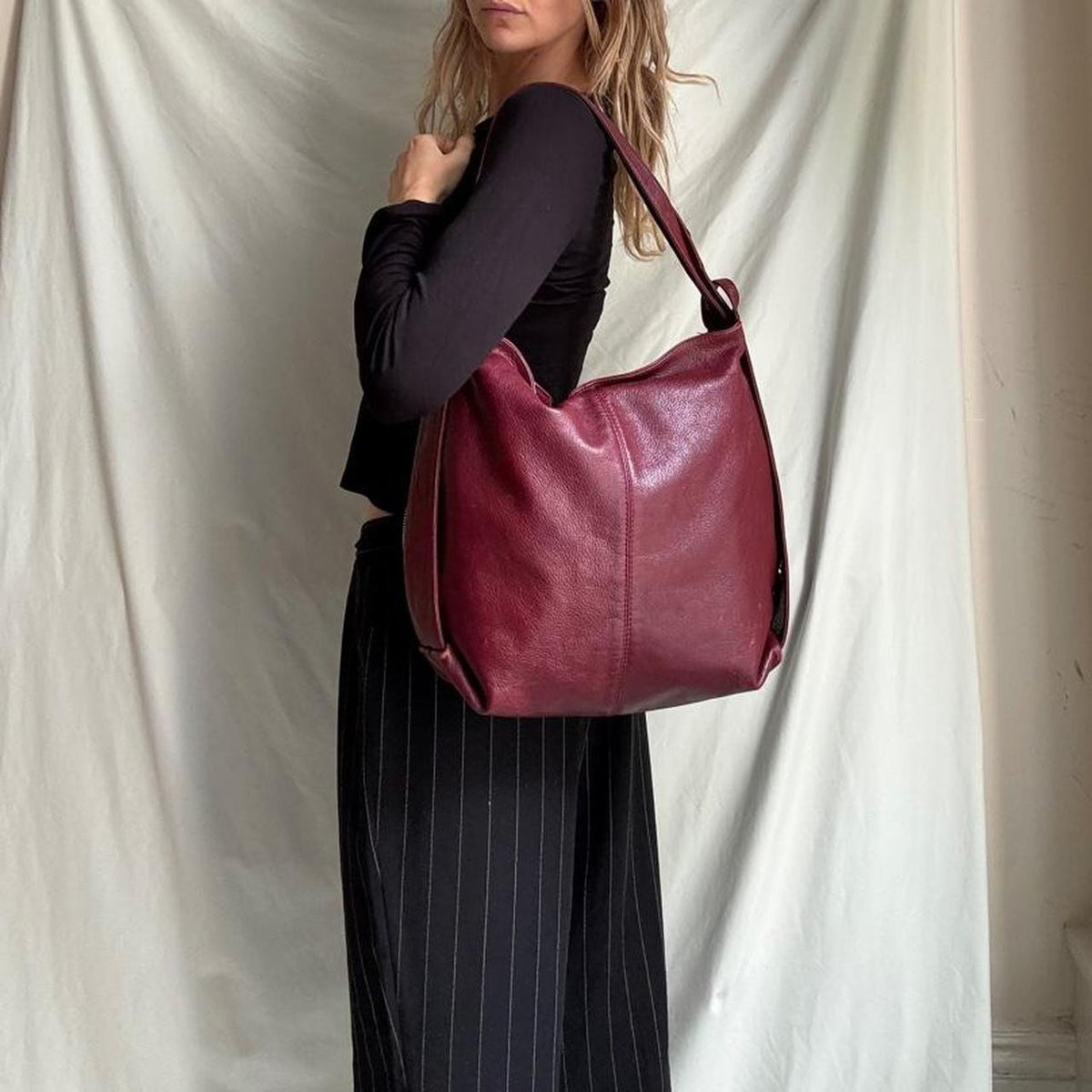 Vintage Red Leather Multi Way Bag