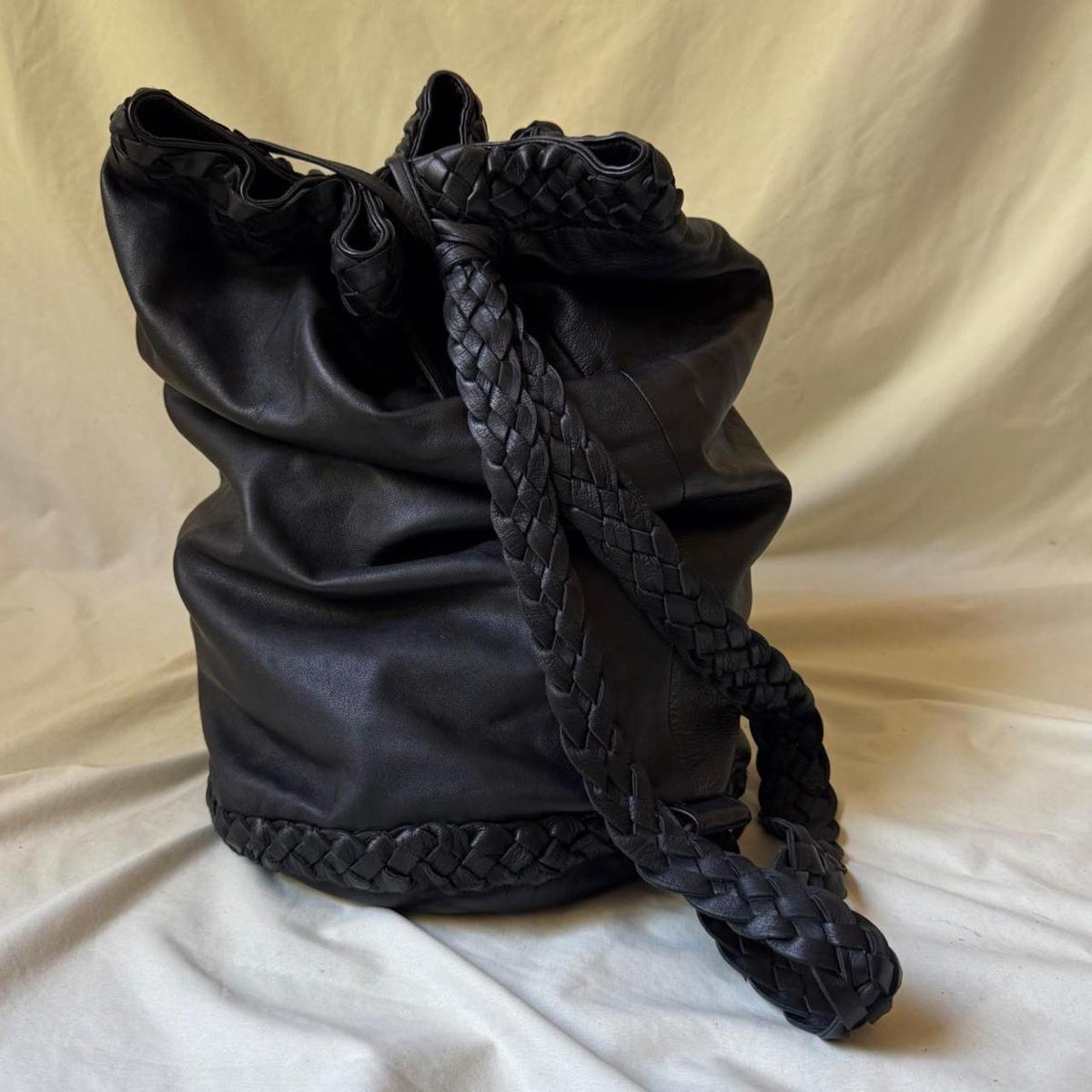 Vintage 90s Large Leather Duffle Bag