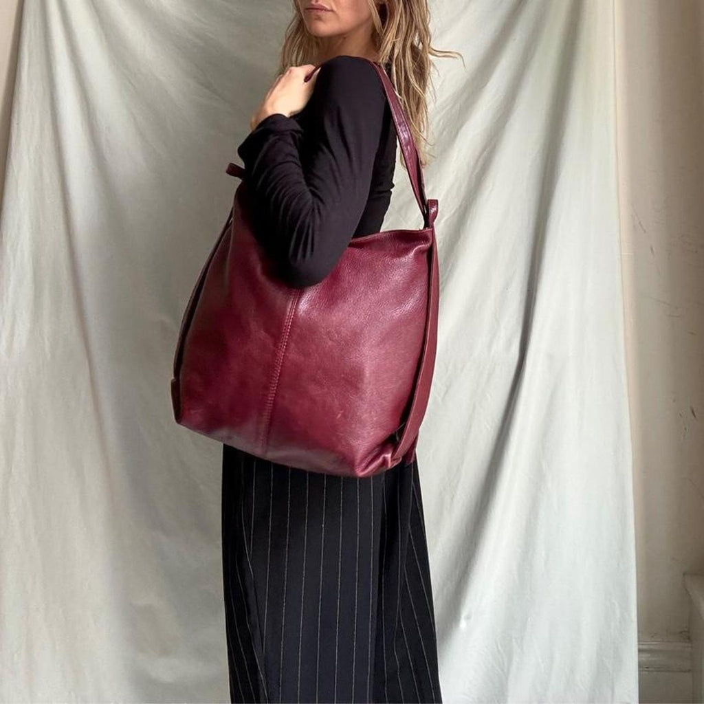 Vintage Red Leather Multi Way Bag