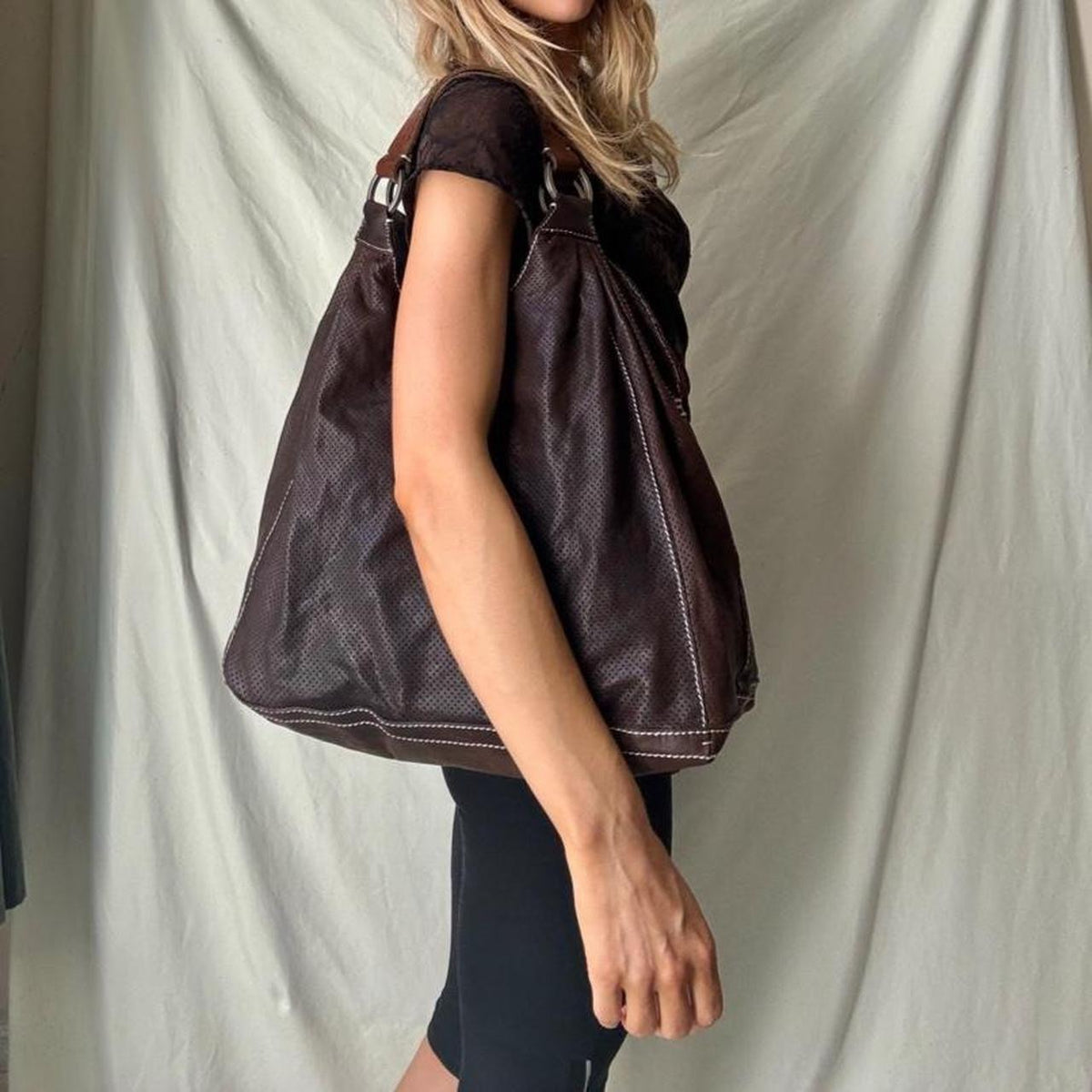Vintage Italian leather hobo bag