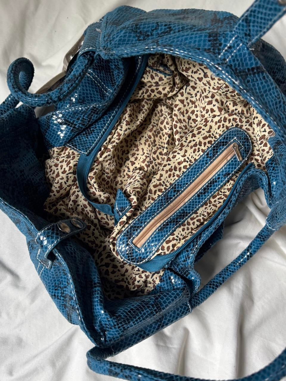 Y2K Oversized Faux Leather Mock Croc Hobo Bag