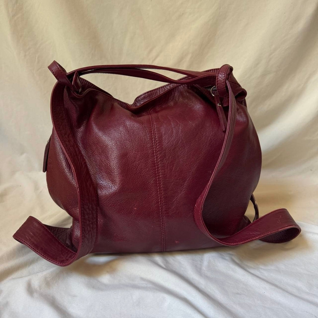 Vintage Red Leather Multi Way Bag