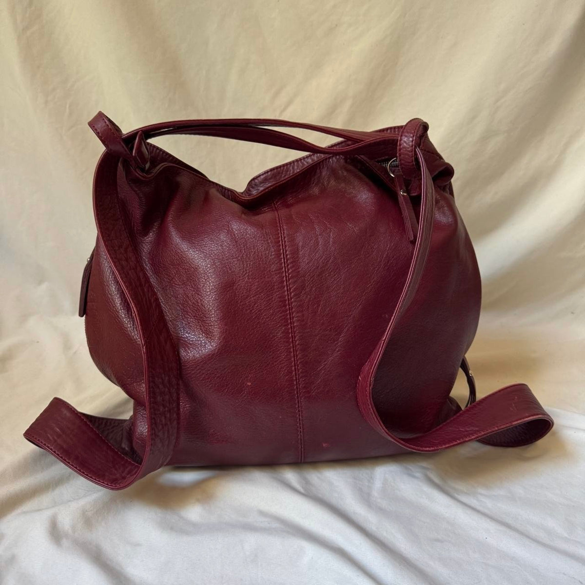 Vintage Red Leather Multi Way Bag