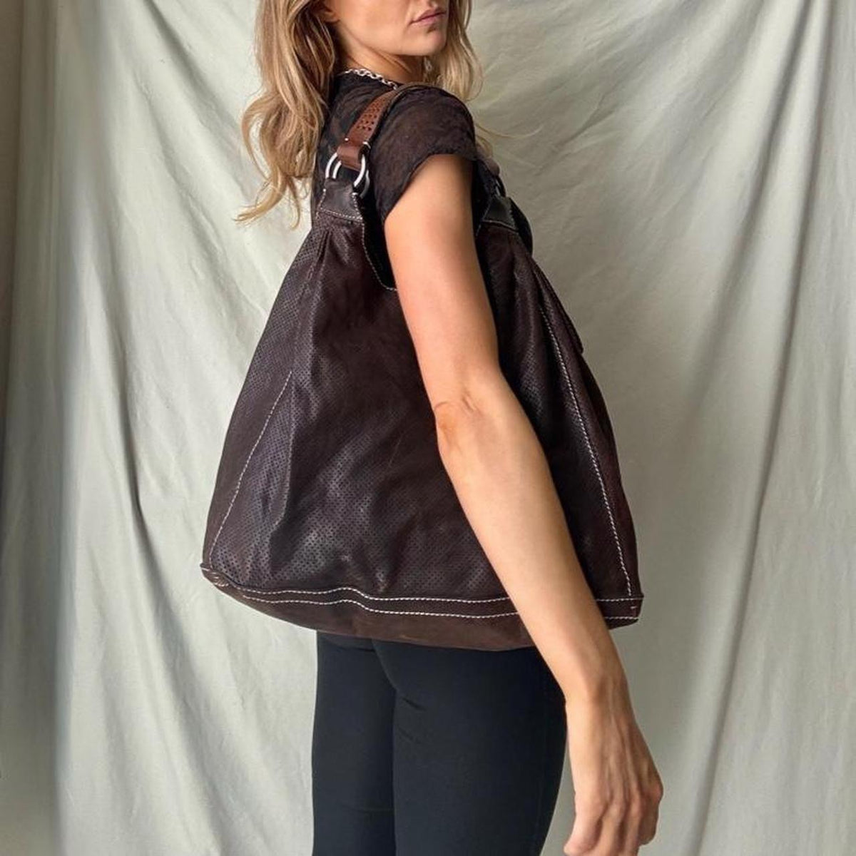 Vintage Italian leather hobo bag