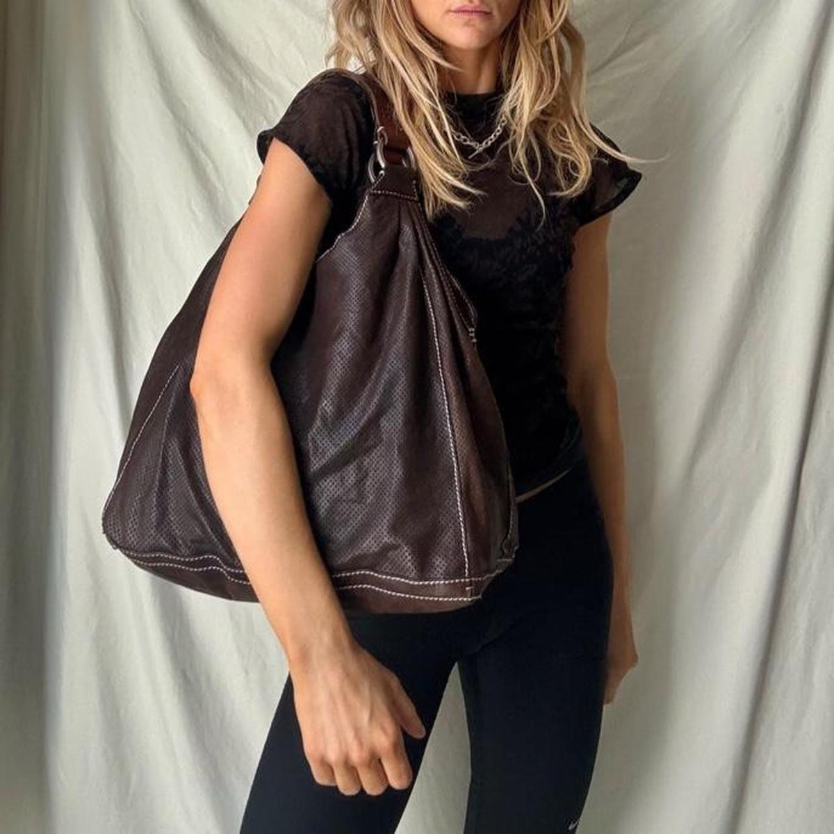 Vintage Italian leather hobo bag