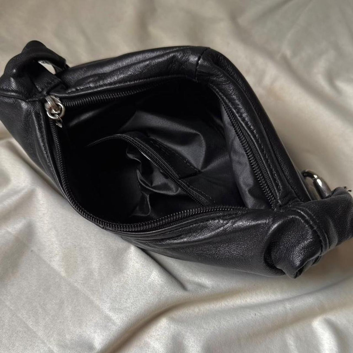 Y2K mini leather bag with carabiners