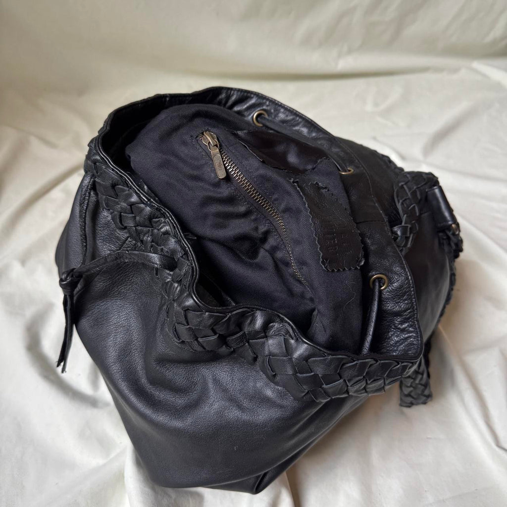 Vintage 90s Large Leather Duffle Bag