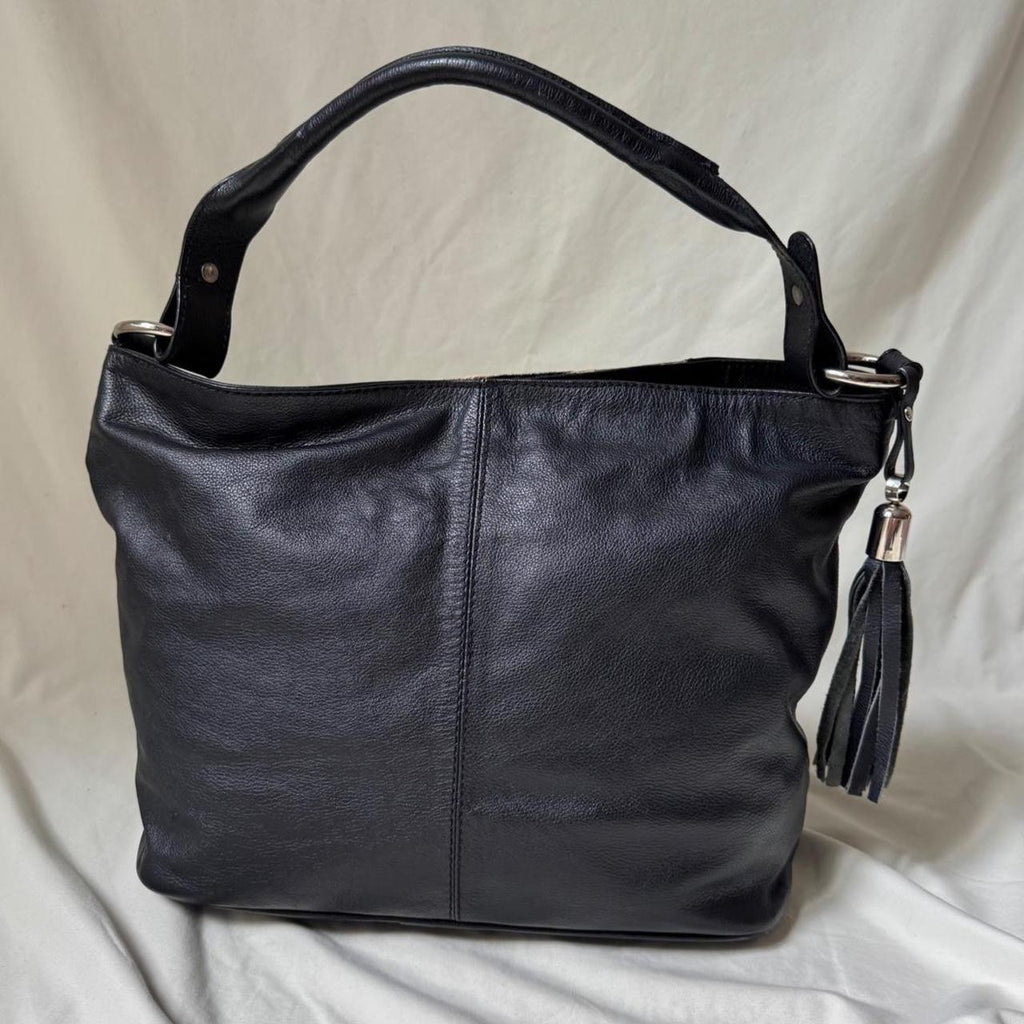 Pony Hair Zebra Leather Slouch Bag