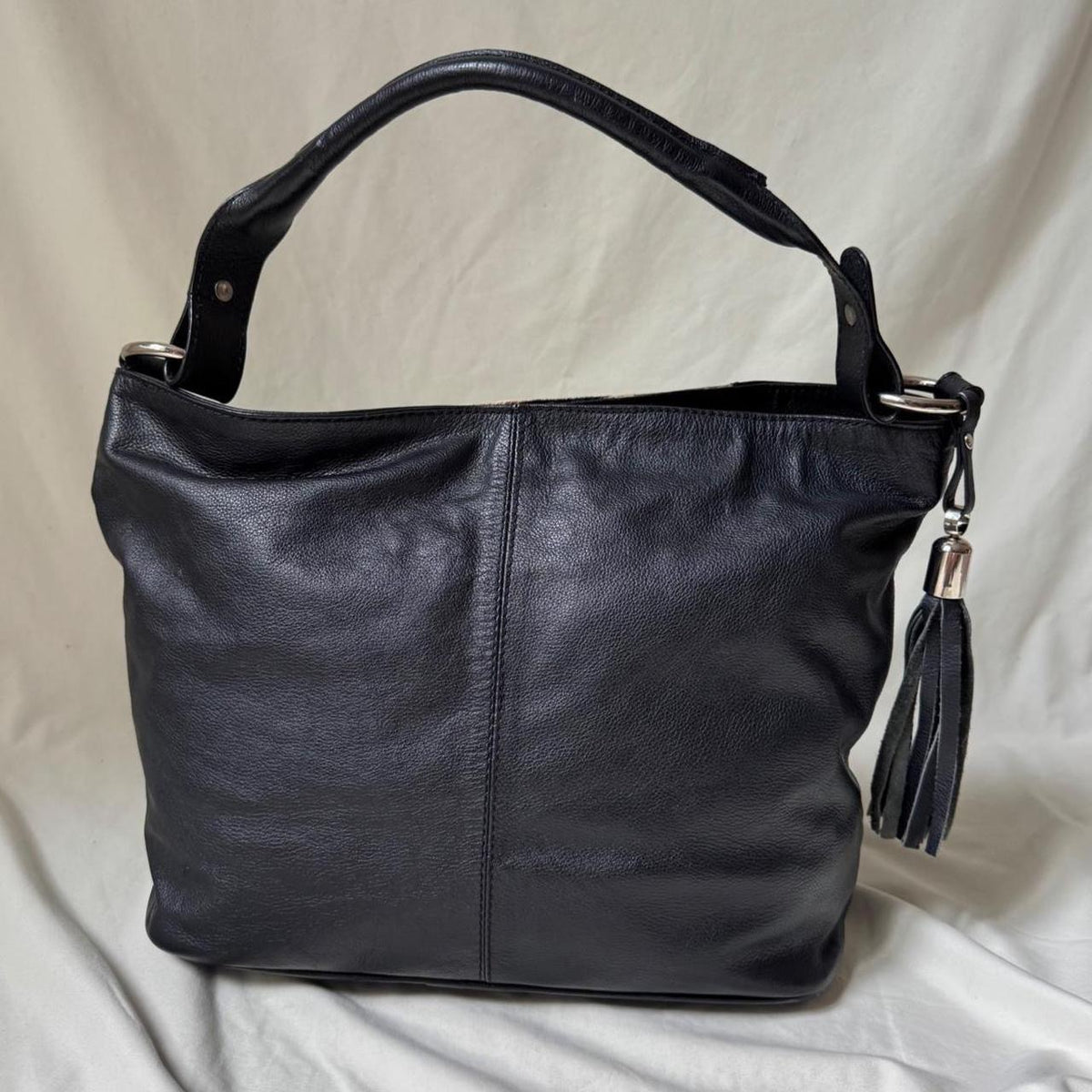 Pony Hair Zebra Leather Slouch Bag