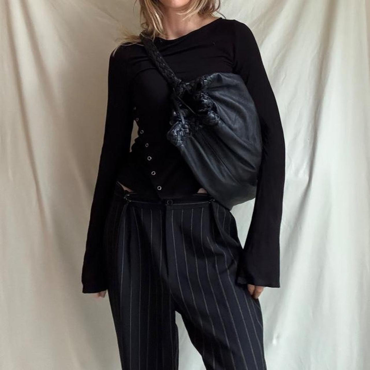 Vintage 90s Large Leather Duffle Bag
