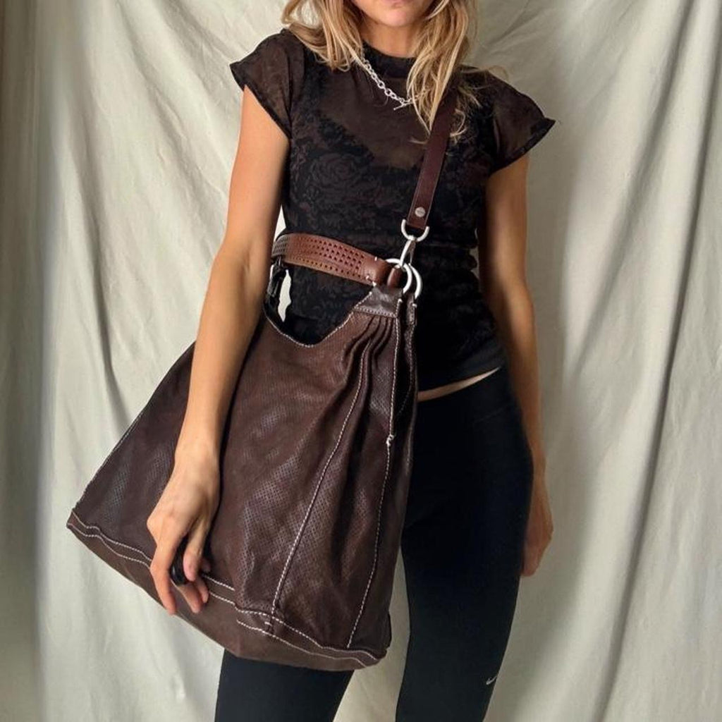 Vintage Italian leather hobo bag