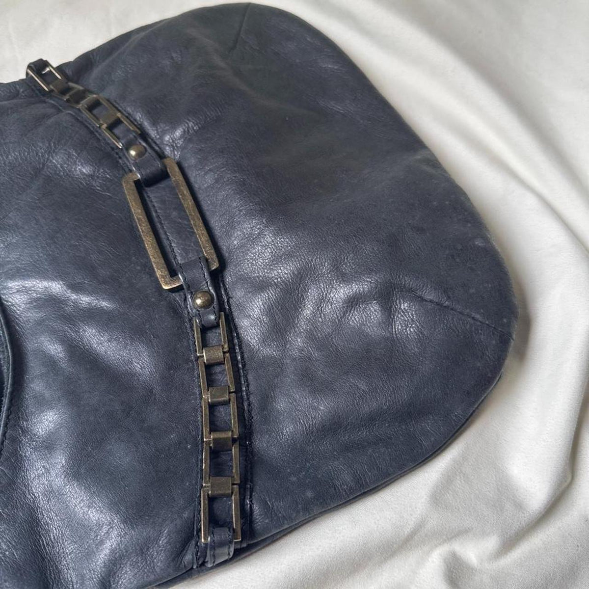 Vintage Y2K Navy Leather Going Out Bag