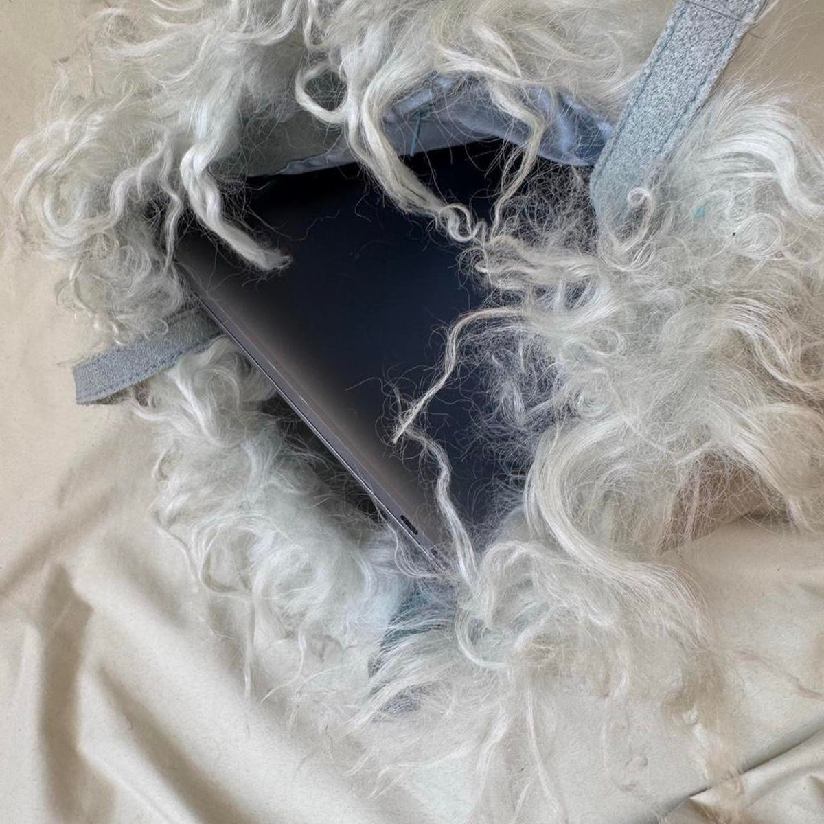 Vintage Suede & Mongolian Fur Tote Bag
