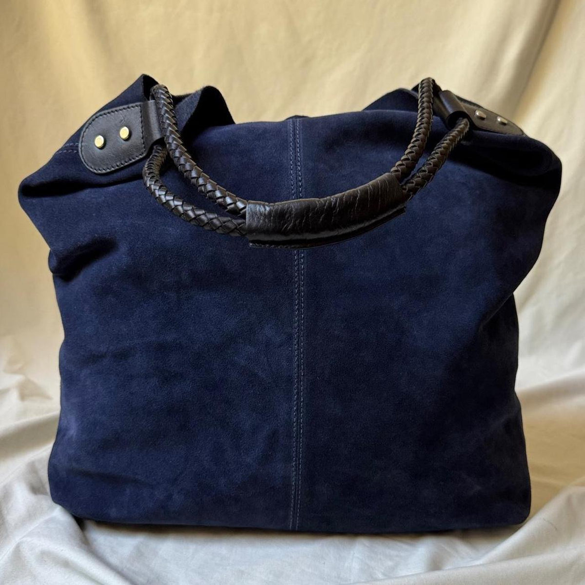 Oversized Italian Blue Slouchy Shoulder Bag