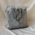 Vintage Suede & Mongolian Fur Tote Bag