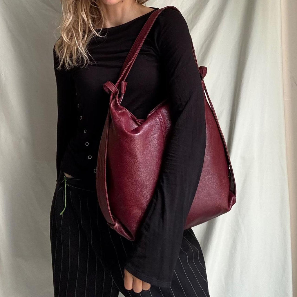 Vintage Red Leather Multi Way Bag
