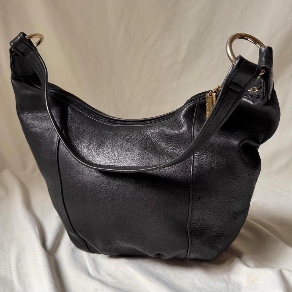 Y2K Leather crescent moon shaped shoulder bag