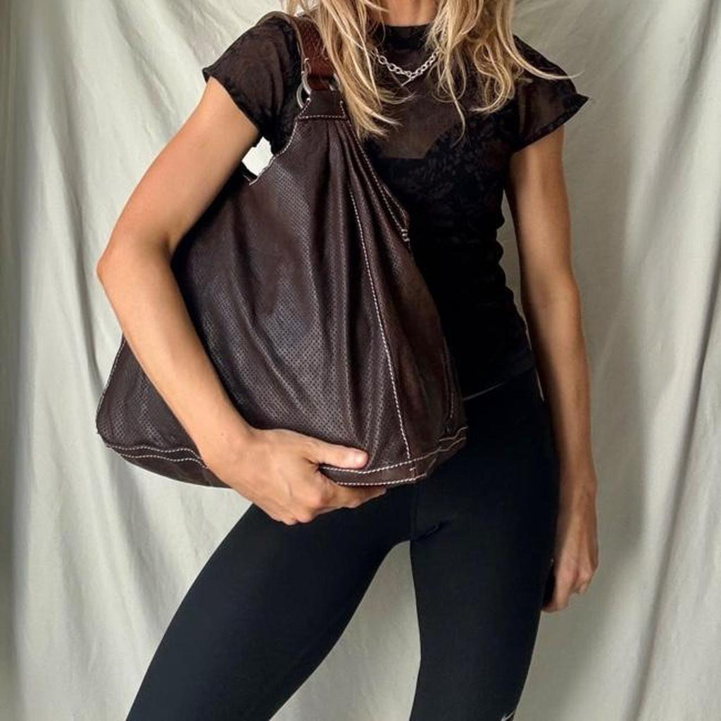 Vintage Italian leather hobo bag