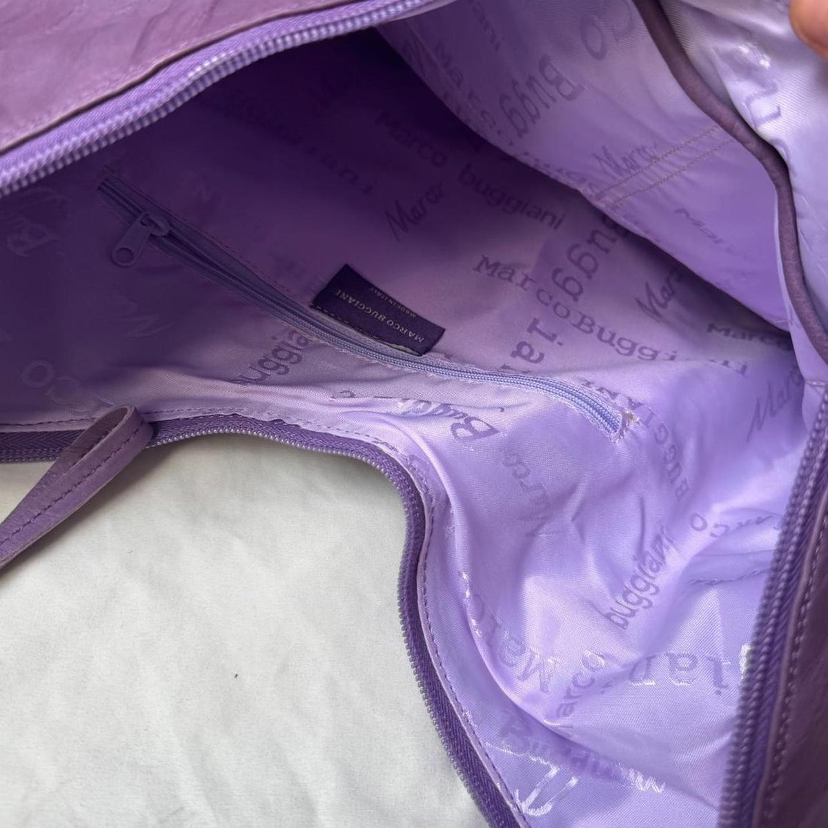 Vintage Purple Leather Crossbody Bag
