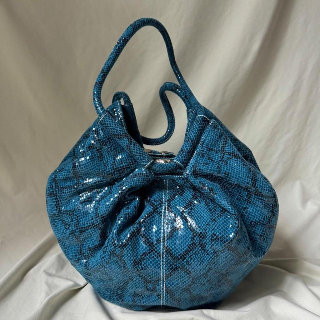 Y2K Oversized Faux Leather Mock Croc Hobo Bag