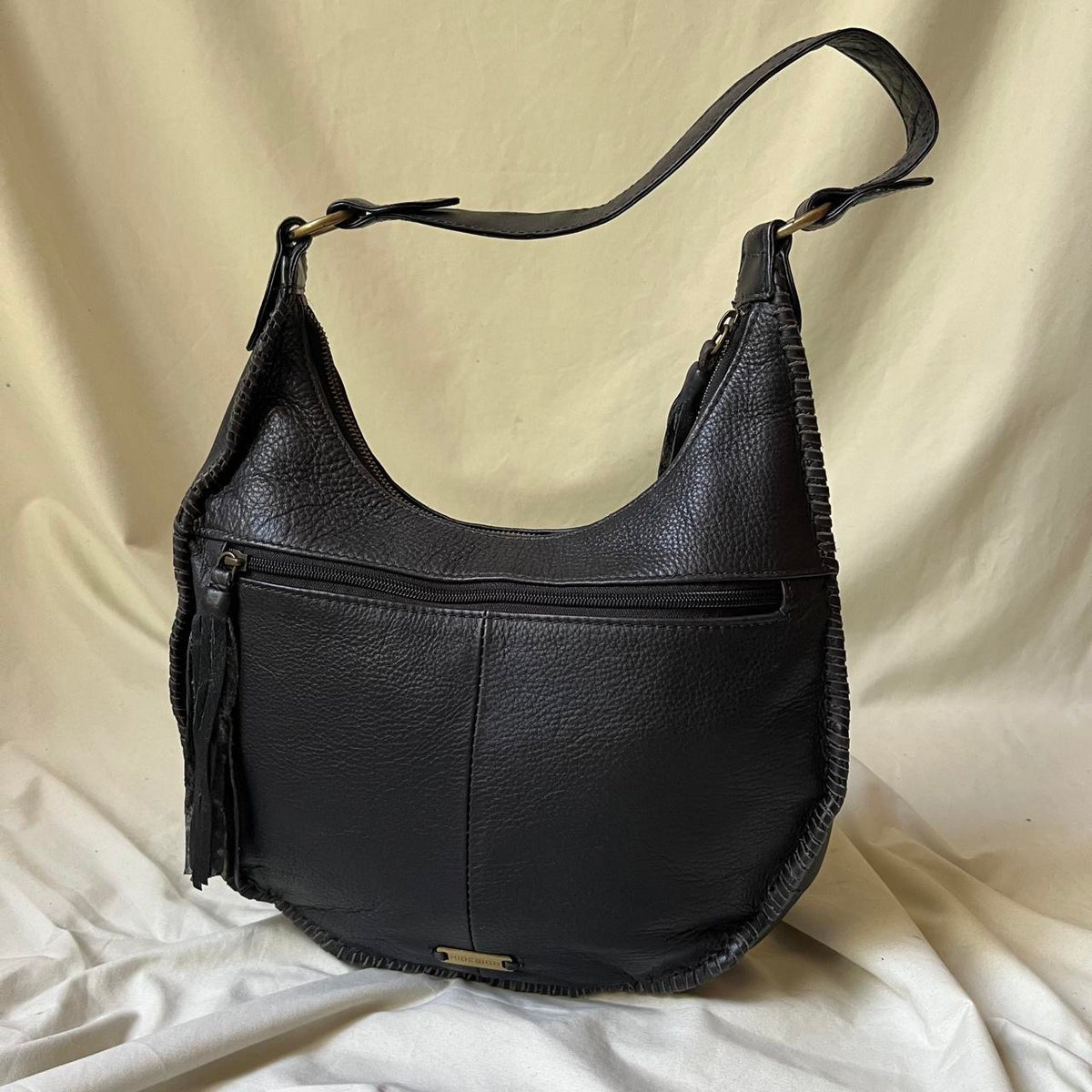 Vintage Leather Moon Hobo Bag