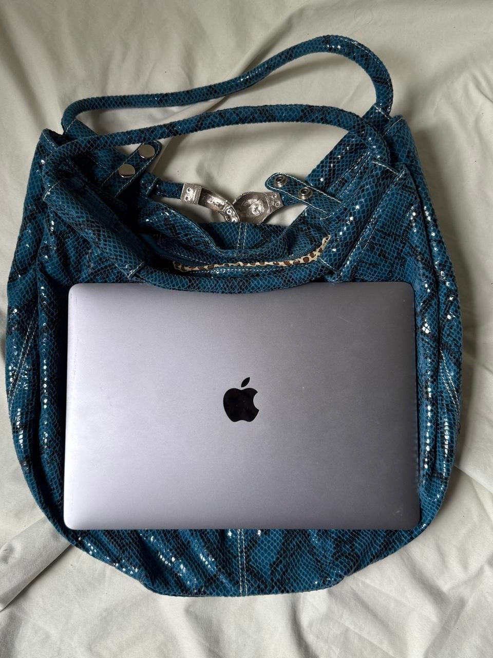 Y2K Oversized Faux Leather Mock Croc Hobo Bag