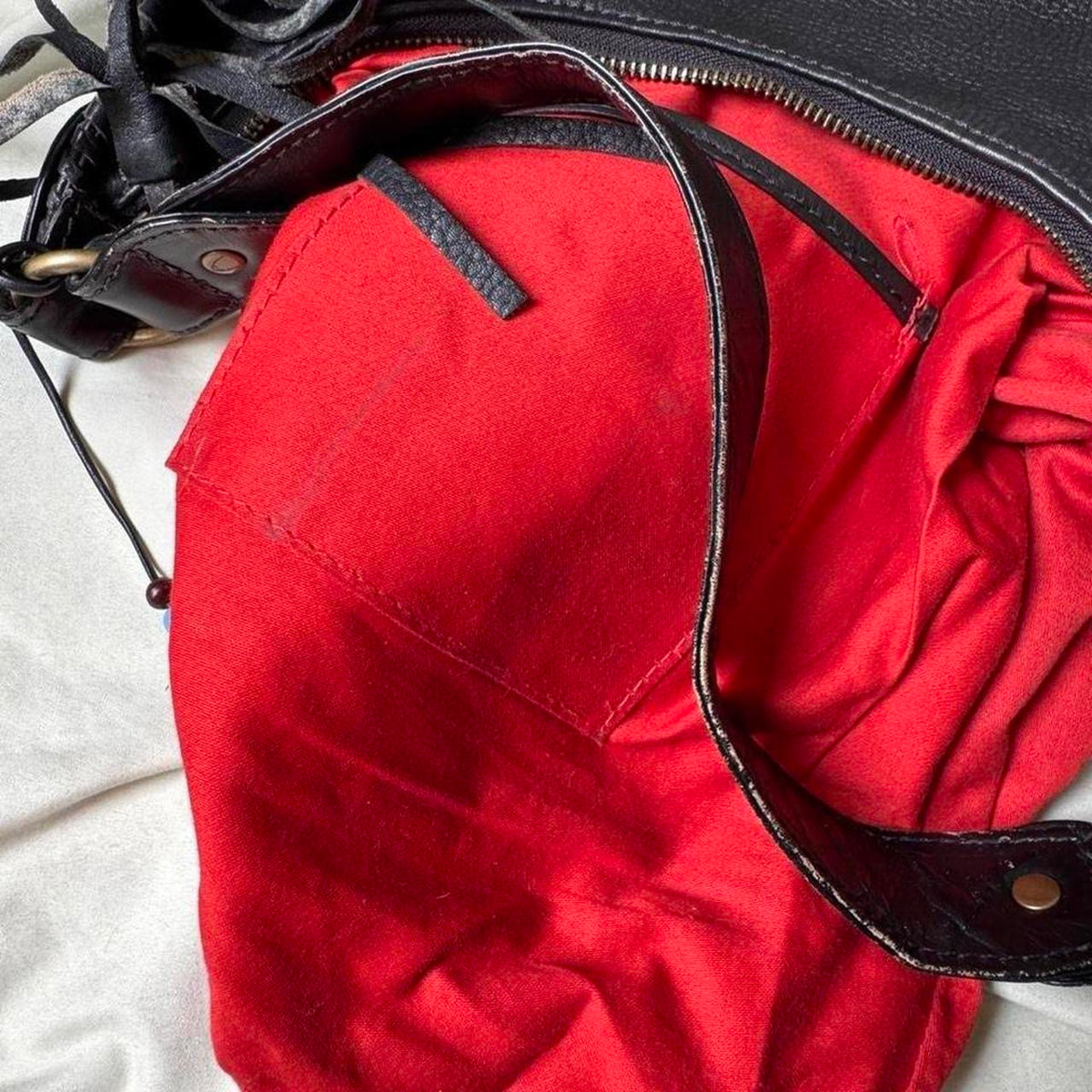 Vintage Leather Moon Hobo Bag