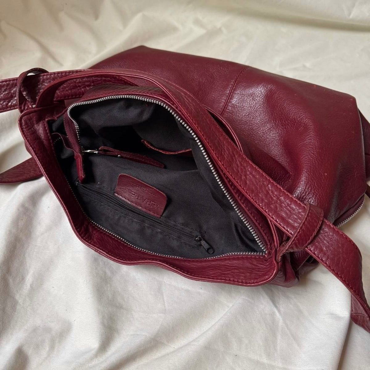 Vintage Red Leather Multi Way Bag