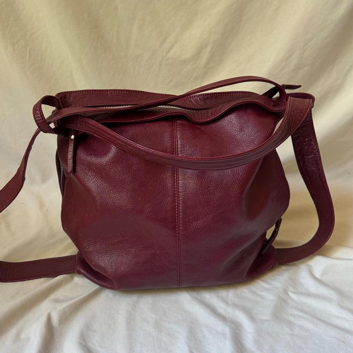 Vintage Red Leather Multi Way Bag