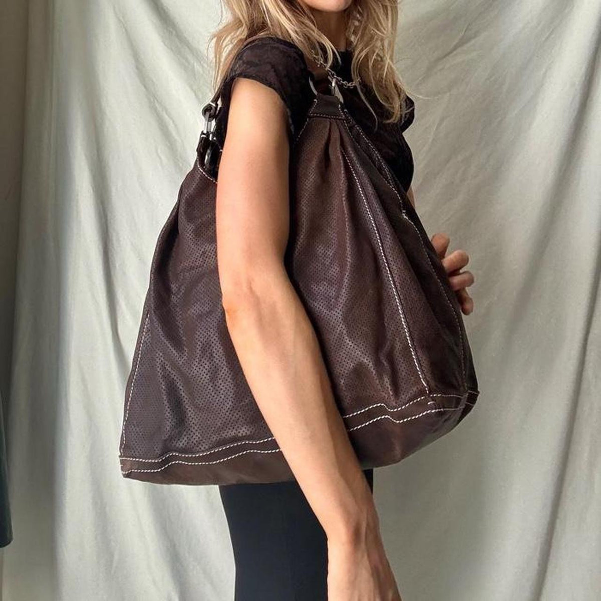 Vintage Italian leather hobo bag