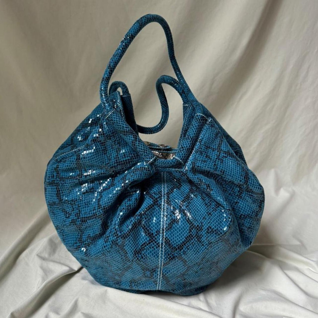 Y2K Oversized Faux Leather Mock Croc Hobo Bag