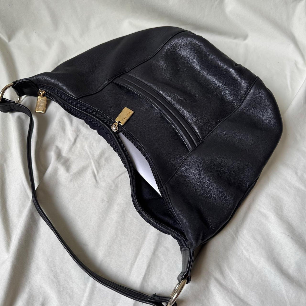 Y2K Leather crescent moon shaped shoulder bag