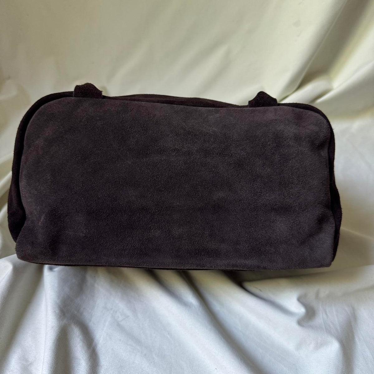 Vintage Italian Suede Barrel Bag with Metallic Dragon