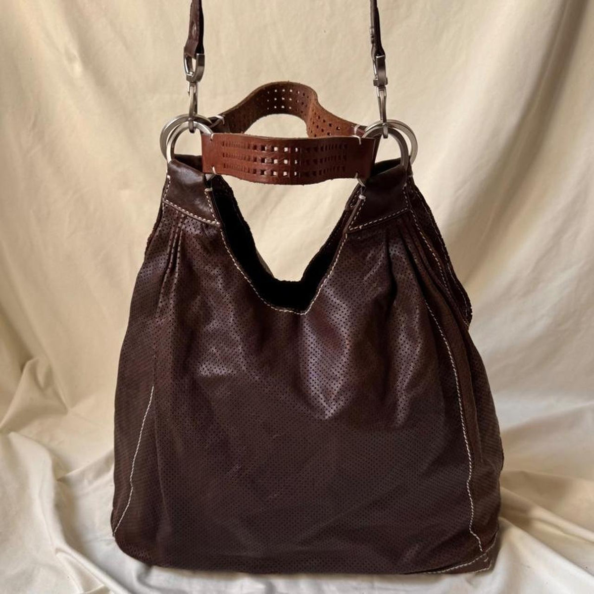 Vintage Italian leather hobo bag