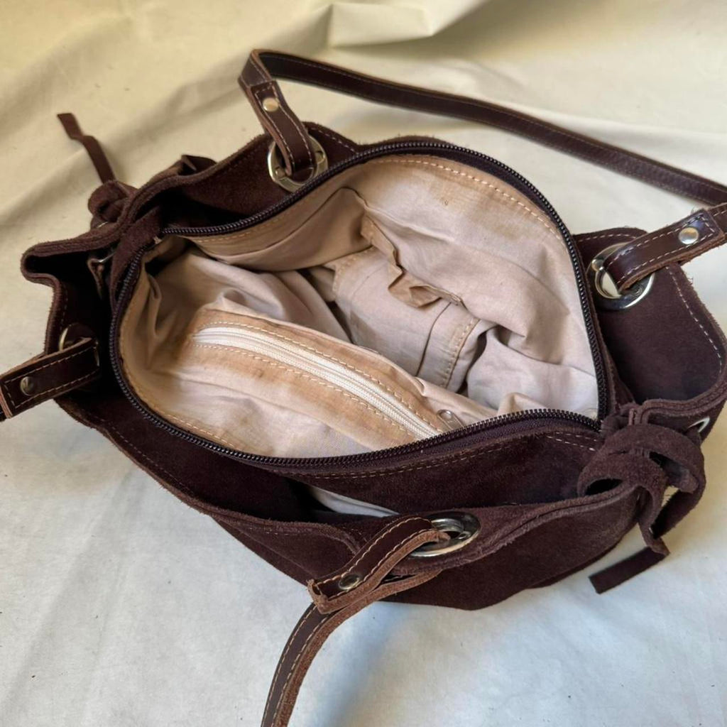 Chocolate Brown Suede Bag