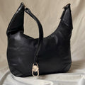 Vintage Y2K Leather Hobo Bag With Oversized Clip